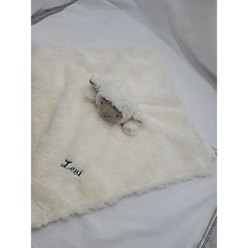 Elegant Baby White Lamb Lovey Security Blanket Replacement 10" X 10" Leui - Picture 8 of 16